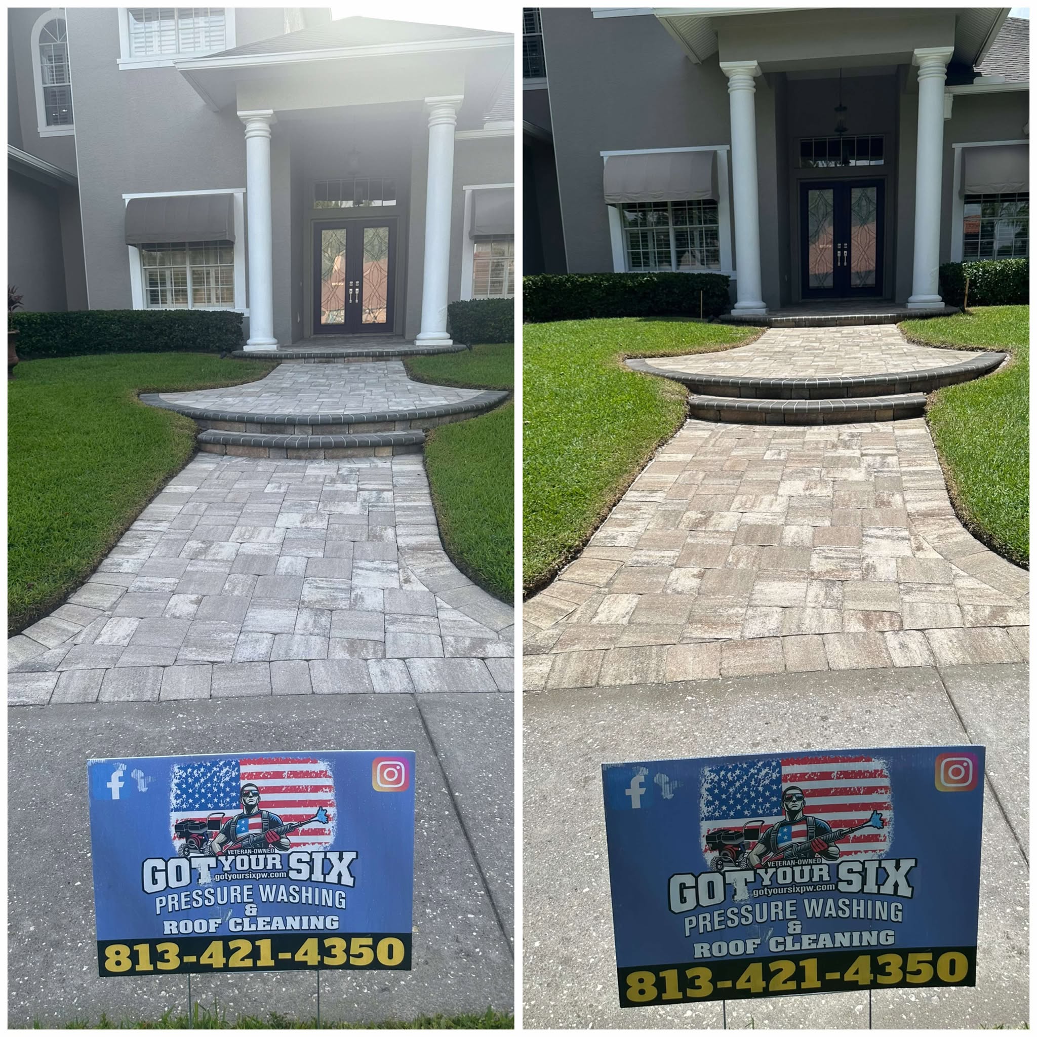Residential roof and driveway pressure washing in Hillsborough FL